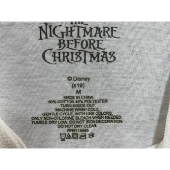 Nightmare Before Christmas T-Shirt Adult Medium White Tee Cotton Short Sleeve - Picture 2 of 5